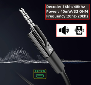 Adaptateur USB-C Type-C femelle vers 3,5 mm mâle et femelle, carte son AUX et MIC 16 bits 48 kHz pour ordinateur portable, tablette, téléphone (lot de 2) - Product Image 4
