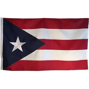 Sublimasi kustom bordir luar ruangan us 3x5 taman Amerika puerto rico bendera nasional spanduk semua negara tiang berdiri