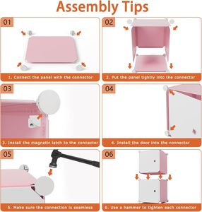 Factory Wholesale Household Simple Assemble Child Plastic Cube <b>Wardrobe</b> Baby Foldable Storage Cabinet Kids Almirah <b>Wardrobes</b> - Product Image 5