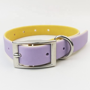 2023 Bicolor PVC Hunde halsband Luxus Neues Design Wasserdichter und langlebiger Haustier hals riemen Personal isierte direkte Werks versorgung - Product Image 1