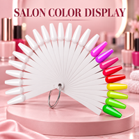 Kit d'échantillons de vernis à ongles en forme d'éventail avec carte de couleurs et anneau, planche acrylique pour la pratique de la manucure, vente en gros pour salons, personnalisation usine