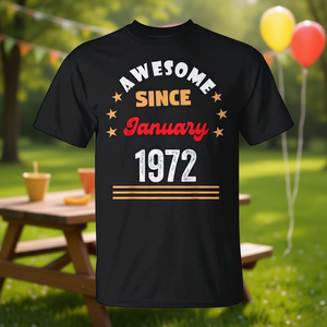 Awesome Since January <b>1972</b> Vintage <b>T</b>-<b>Shirt</b> Birthday Gift For Men Women - Product Image 3