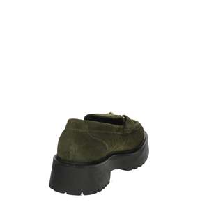 Cinzia <b>Soft</b> Women's Moccasin Verdone Flat <b>Shoes</b> Olive Green Suede Platform Loafers - Product Image 2