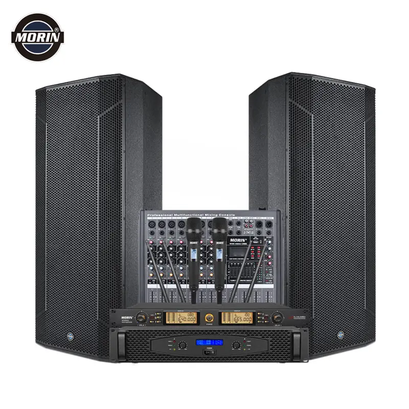 Haut-parleur 4000W Peak Power Dual 15 pouces pour DJ Sound Box PA Loudspeaker Professional Audio Speaker System for Live Event