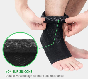 Protège-cheville de sport, protège-cheville en <span class=keywords><strong>nylon</strong></span> tricoté, haute élasticité, respirant, chaussettes de compression pour les chevilles pour hommes, entraînement sportif - Product Image 4