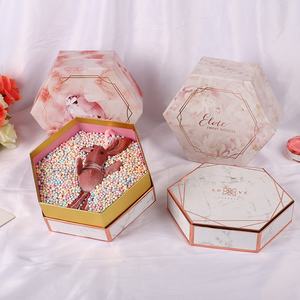 Elegante Scatola Esagonale per Bomboniere, Confezione <span class=keywords><strong>Regalo</strong></span> per Gioielli con Stampa 'Sweet Witness', Scatola in Cartone per Amanti - Product Image 3