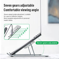 Offre Spéciale support de tablette pliable pour ordinateur Portable ergonomique en Aluminium avec ventilateur, 7 niveaux réglables