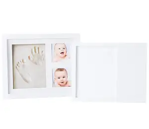 Baby Foto rahmen für Zuhause Baby Schlafzimmer Dekoration Baby Handabdruck und Fußabdruck Rahmen Holz Geschenk box Custom ized Logo Holz