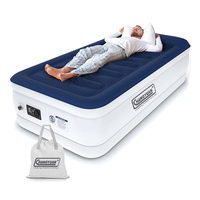 Lit simple surélevé avec matelas à pompe intégré Matelas gonflable automatique Matelas pneumatique