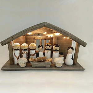 Cadeau de fête de noël résine artisanat approvisionnement Mini décoration Statues artisanat artificiel petites marionnettes primitives de jésus - Product Image 2