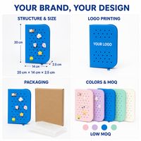Trousse à crayons en silicone souple, portable, avec design à trous DIY, pochette à stylos zippée, sac de papeterie mignon Kawaii pour l'école, organisateur de bureau pour enfants