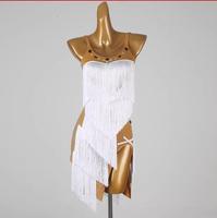 Robe de performance pour concours de danse latine LQ459, robe de danse latine, jupe à franges amincissante, costume de danse pour examen artistique