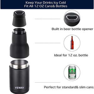 Enfriador de <span class=keywords><strong>Cerveza</strong></span> YEWAY, el Más Vendido, Enfriador de Latas de <span class=keywords><strong>Cerveza</strong></span> Delgadas de 12 oz, Acero Inoxidable, Aislamiento al Vacío, 4 en 1, Logotipo Personalizable - Product Image 5