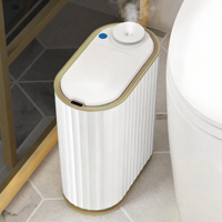 Poubelle intelligente avec vaporisateur de parfum réglable, capteur automatique d'ouverture du couvercle, poubelle en plastique étanche pour salle de bain, voiture, maison