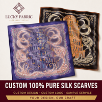 Foulard Carré en Soie Pure Premium 50x50cm Froissé Réversible Lotus pour Femme, Accessoire de Mode pour Sac, Commande en Gros, Vente au Détail pour Boutiques