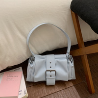 Sac à bandoulière élégant HAOXUAN vintage avec boucle de ceinture, style automne pour femme, fermeture éclair, durable, polyvalent, sac à main tendance