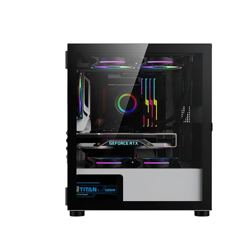 Aanpasbare Eatx Case Gamers Computer 2023 Fabrieksprijs Lage Moq Atx/Micro-Atx Pc Case Pc Gaming Rgb Fan Computerkast &