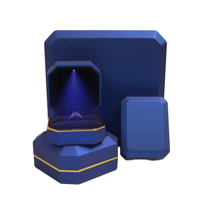 Boîtes d'emballage lumineuses pour colliers et bracelets FADELI FDLM1312 avec logo personnalisé, boîtes à bijoux octogonales à LED