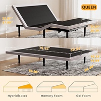 Vente directe usine – Prix bas – Cadre de lit électrique moderne pliable King Size réglable avec télécommande sans fil et USB pour chambre et hôtel