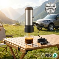 Cafetière électrique miniature portable 12V personnalisée en acier inoxydable pour les voyages et le camping en voiture