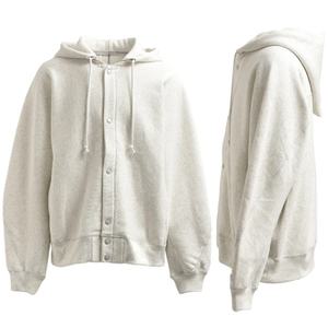 Sudadera con capucha lisa de forro polar grueso y cálido, con botones a presión, estampado en relieve y cordón ajustable - Product Image 6