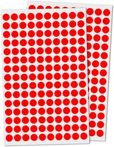 Özel kırmızı nokta çıkartmalar yapılan herhangi bir boyut renkli nokta etiket yuvarlak nokta çevreler nokta kağıt etiket yazıcı renk etiket