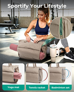 Sac fourre-tout à bulles gonflables pour femmes, sac de sport de 22 L pour gobelet de 40 oz, sac à main de travail pour voyage, yoga, collège - Product Image 4