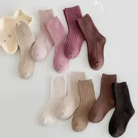 Lot solide enfants chaussettes décontracté bébé filles garçons doux respirant coton rayure automne enfant en bas âge tricoté enfants chaussettes pour Y