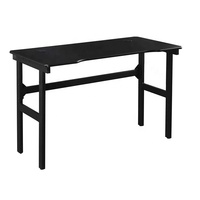 Modern H-vormig gamingbureau met MDF-blad en glazen oppervlak, metalen frame voor computer/laptop en pc
