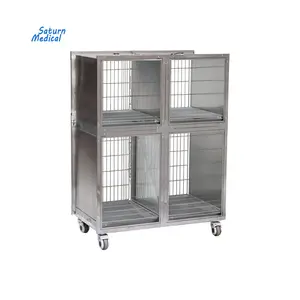 Factory Price Stainless Steel Veterinary Pet Animal Icu Hospital Cage For Vet Pet Clinic