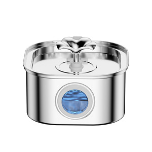 Fontaine à eau pour animaux de compagnie en acier inoxydable 3,2 L, circulation automatique, style rond, pour chiens et chats - Product Image 4