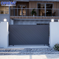 Portail coulissant en aluminium de qualité industrielle, motorisé et personnalisé, pour propriétés commerciales, maisons modernes et jardins.