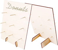 Tailai Holz-Donut-Wandständer Präsentationsbrett für Hochzeits- und Partydekoration DIY Donut-Ständer Brett Kuchen-Dekorationszubehör