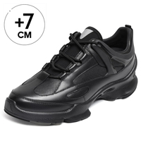 Vente en gros usine Baskets rehaussantes pour hommes en cuir tendance, légères, style running décontracté, augmentant la taille de 7 cm
