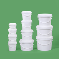 UMETASS Vente en gros de seaux en plastique transparent blanc écologiques de 300 ml à 5 L avec couvercle, seaux d'emballage alimentaire, contenants durables pour la crème glacée