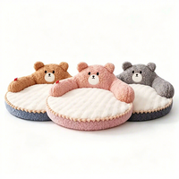 Lit pour animaux de compagnie en forme d'ours mignon, toutes saisons, chaud, pour chat, doux, en peluche, pour chien, lavable, tapis pour animaux, vente en gros