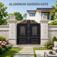 Portail de jardin coulissant automatique en aluminium, électrique, étanche, pour villa, cour, parc, intimité totale, design moderne, direct usine