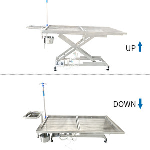 Meja Operasi Hidrolik Kompak untuk Hewan Peliharaan - Meja Operasi Hewan dari Baja Anti Karat dengan Pedal Kaki & Jaring Drainase - Product Image 6