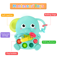 Jouets de voyage pour tout-petits bébé Montessori éléphant sensoriel jouet d'activité en Silicone de qualité alimentaire