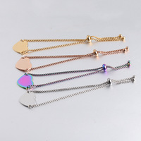 Grosir Gelang Jam Tangan Stainless Steel Kosong untuk Ukiran Laser, Unisex Vintage Trendi Fashion Perhiasan Gelang Hadiah Buatan Tangan