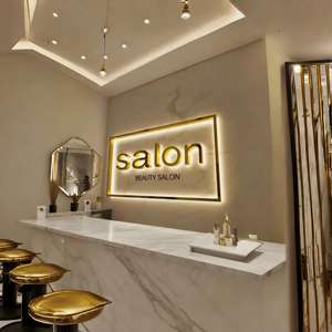 Letrero 3D Personalizado para Salón de Belleza, Diseño de Letrero LED, Letrero Metálico Retroiluminado, Logotipo de Pared para Negocios, Letrero LED Iluminado para Señalización Interior - Product Image 1