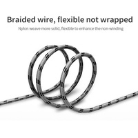 Kabel Data USB 2a pengisian daya cepat, kabel pengisi daya jaket PVC panjang 1m untuk iPhone