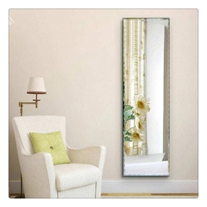 Wall Mount <b>Frameless</b> Full Length Floor s Shape Silver <b>Mirror</b> with Safety Film - Product Image 5