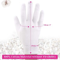 Gants de nuit hydratants en coton blanc pour femmes, pour peaux sensibles, irritées, eczémateuses, soin spa, mains sèches, conduite