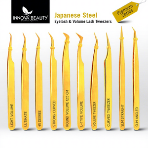 Nouvelle gamme de pinces à cils à pointe fine et de pinces pour volume russe, fabriquées en acier inoxydable japonais de haute qualité, écologiques - Product Image 1