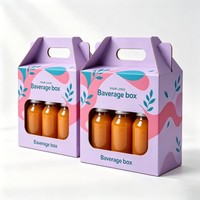 Verpakkingen voor dranken, fruitjuice en dranken, op maat gemaakte displaydozen voor drankenflessen, kartonnen dozen met handvat en transparant venster