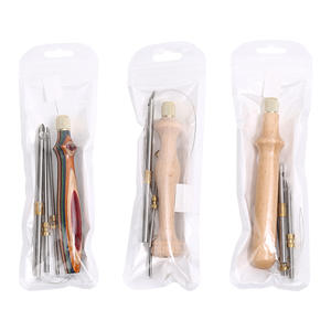 Kit d'aiguille de poinçon Kit de démarrage d'aiguille de poinçon avec cerceau de broderie Poinçon d'aiguille en bois réglable pour la couture de broderie <span class=keywords><strong>débutant</strong></span> - Product Image 1