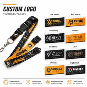 Custom Logo Polyester <b>Lanyard</b> with Detachable Buckle High Quality Sublimation Printed ID Badge <b>Holder</b> Neck Strap for Events - Product Image 2