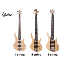 Bass Elektrik 4 5 6 Senar dengan Body Ash, Dual Pickup, Equalizer Aktif 3 Stage, Pro Stage Bass untuk Grosir