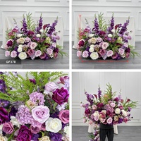Fleurs artificielles DKB en gros pour décoration florale d'allée de mariage, bouquet de fleurs artificielles violettes haut de gamme pour allée